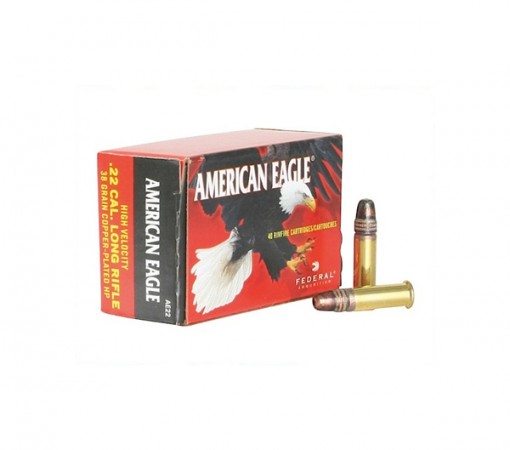 Federal American Eagle 22LR 38gr Copper Plated HP, 40 Rounds