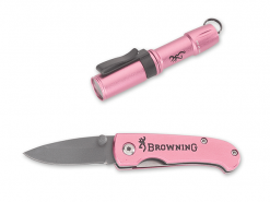 Browning MicroBlast Flashlight and Folding Knife Combo Pink