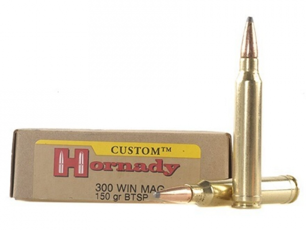 Hornady Custom Ammunition 300 Winchester Magnum 150 Grain Spire Point Boat Tail Box of 20 Product #: 871134 Manufacturer #: 8201 UPC #: 090255382013 Write the First Review