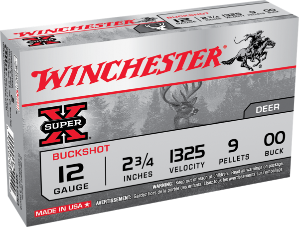 Winchester Super X Buckshot 12GA 00BK 5 shells XB1200